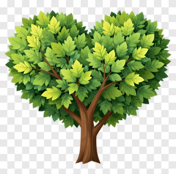 Heart-shaped Tree With Lush Green Leaves PNG