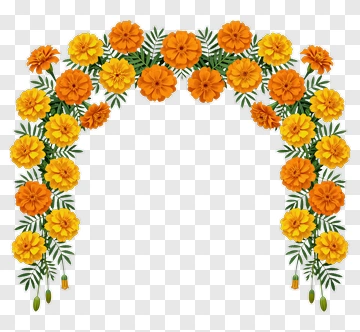 Marigold Flower Arch Decoration PNG