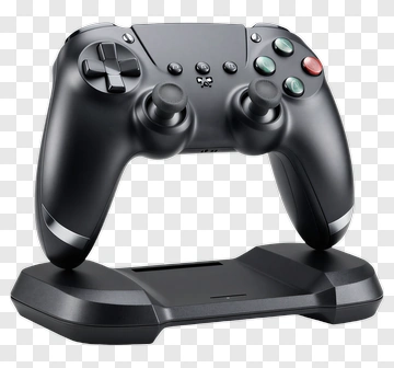Black Game Controller On Charging Stand PNG