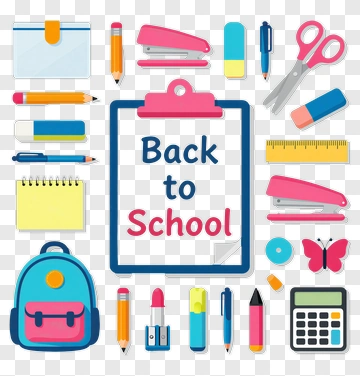 Back To School Supplies Collection PNG
