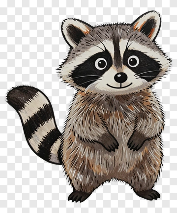 Cute Raccoon Illustration PNG