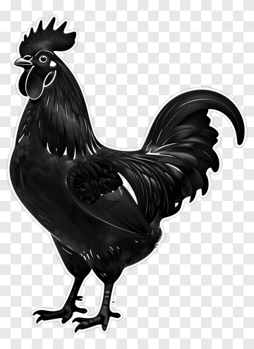 Black Rooster Illustration PNG