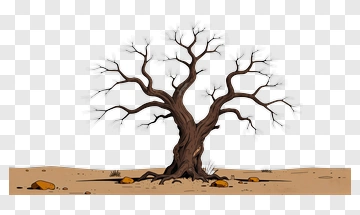Bare Tree In Desert Landscape PNG
