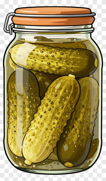 Pickles In A Glass Jar PNG