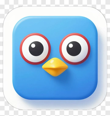 Blue Cartoon Bird Icon PNG