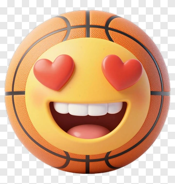 Basketball With Heart Eyes Emoji PNG