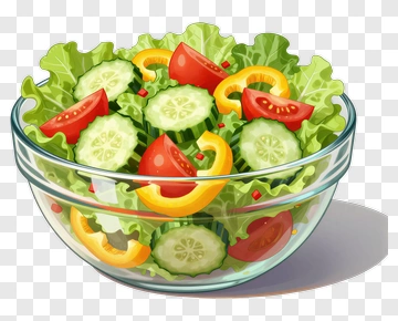 Fresh Salad With Cucumber Tomato And Bell Pepper PNG