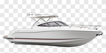Modern White Yacht With Red Accent PNG