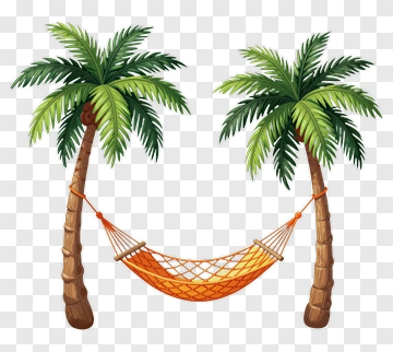 Palm Trees With Hammock PNG