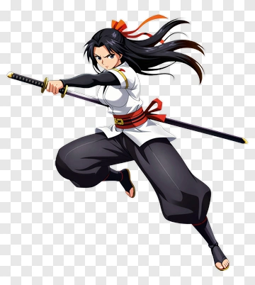 Ninja With Sword In Action PNG