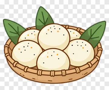 Dumplings In Bamboo Basket PNG