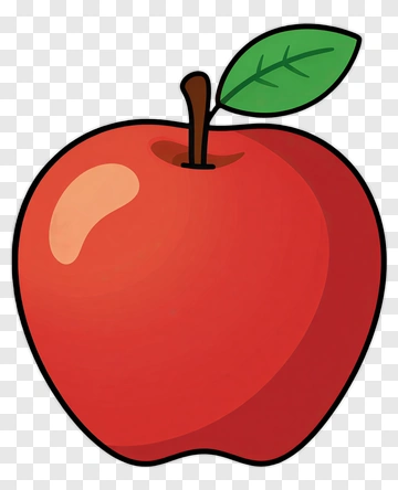 Red Apple With Leaf PNG