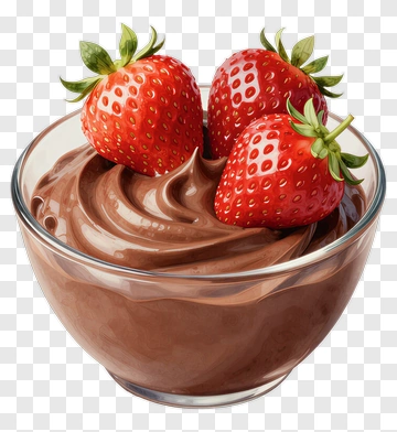 Chocolate Mousse With Strawberries PNG