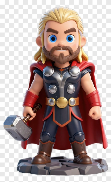 Thor Cartoon Figurine PNG