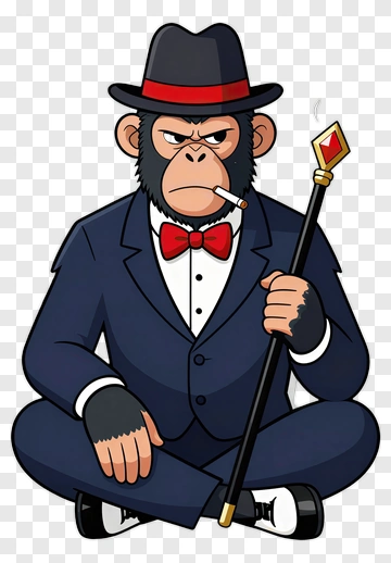 Gangster Monkey In Suit PNG