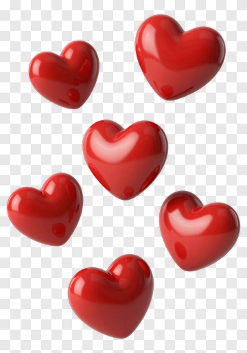 Red Hearts Floating PNG