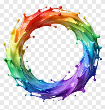 Rainbow Color Splash Ring PNG