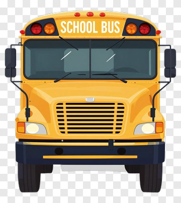 Yellow School Bus Front View PNG
