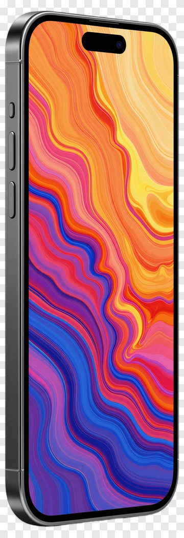 Smartphone With Abstract Colorful Screen PNG