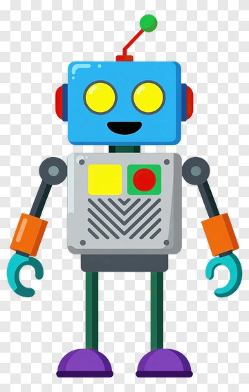 Friendly Robot Character PNG