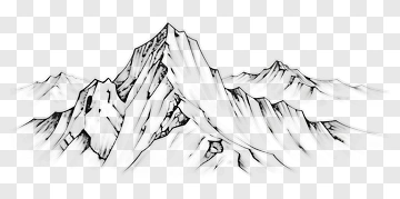 Mountain Range Sketch PNG