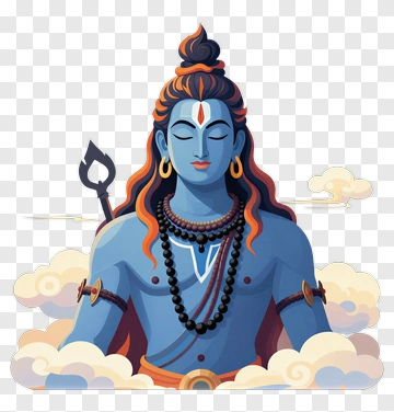 Blue Shiva With Trident PNG
