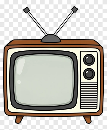 Vintage Television With Antenna PNG