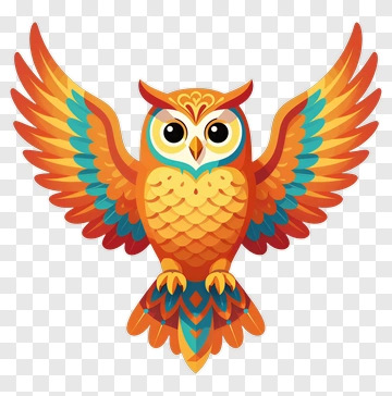 Colorful Cartoon Owl PNG