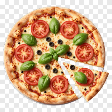 Margherita Pizza With Fresh Ingredients PNG