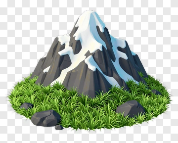Snow-Capped Mountain With Grass PNG