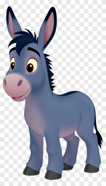 Friendly Cartoon Donkey PNG
