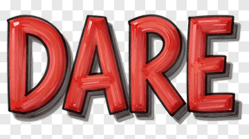 Dare Text In Bold Red Letters PNG