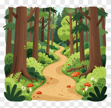 Forest Path Through Trees PNG