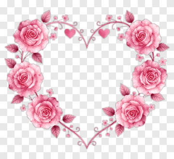 Pink Roses Forming A Heart PNG