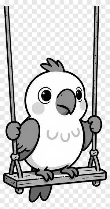 Cute Bird On Swing PNG