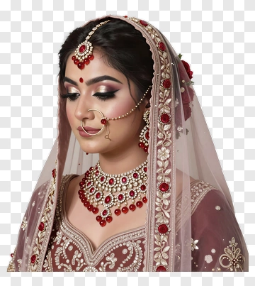 Bride In Traditional Indian Wedding Attire PNG