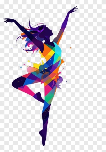 Colorful Abstract Dancer Silhouette PNG
