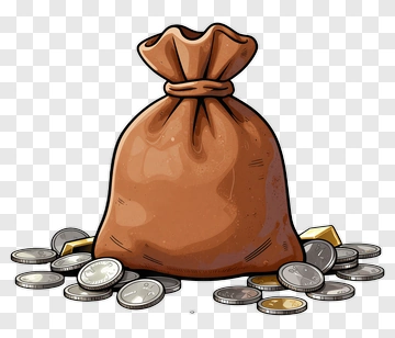 Money Bag With Coins And Gold PNG