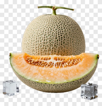 Fresh Melon With Ice Cubes PNG