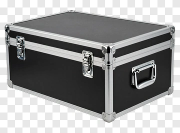 Black Travel Case With Silver Accents PNG