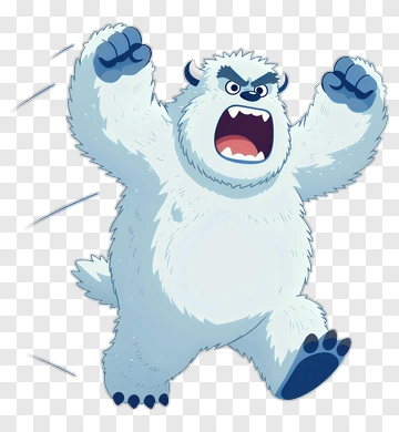 Angry Yeti With Raised Fists PNG