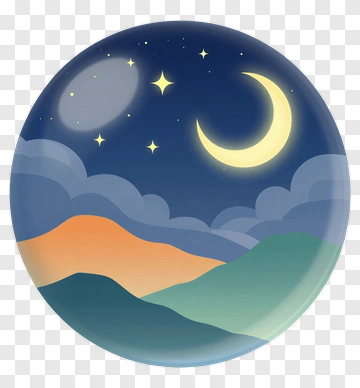 Night Sky With Moon And Stars Over Mountains PNG