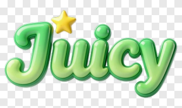 Juicy Text With Star PNG