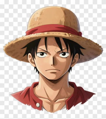 Luffy With Straw Hat PNG
