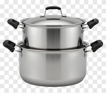 Stainless Steel Pot With Lid PNG