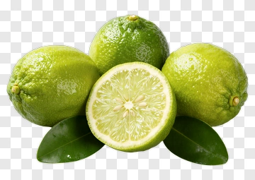 Fresh Lime Fruit With Leaf PNG