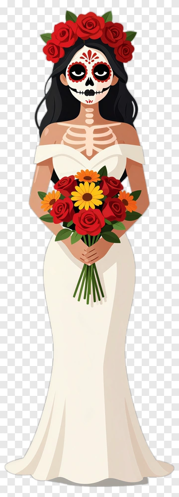 Day Of The Dead Bridal Figure PNG