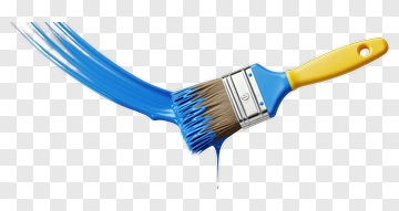 Blue Paintbrush In Action PNG