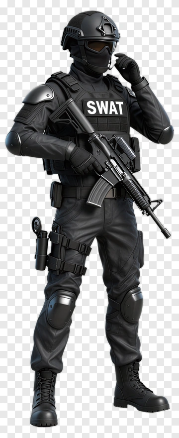 SWAT Officer In Tactical Gear PNG