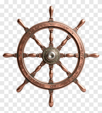 Copper Ship Wheel PNG